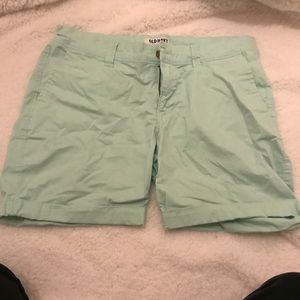 High-waisted mint shorts